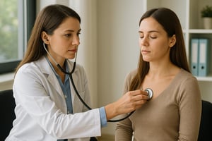 A 22-year-old woman has been ill with a viral upper respiratory infection.