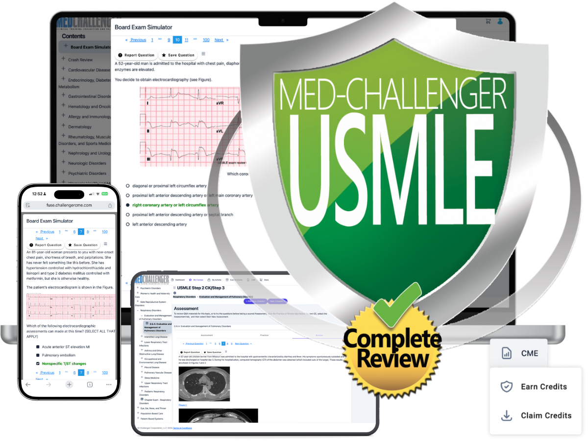 USMLE exam review with CME, United States Medical Licensure exam prep, clerkship, shelf exams - cover