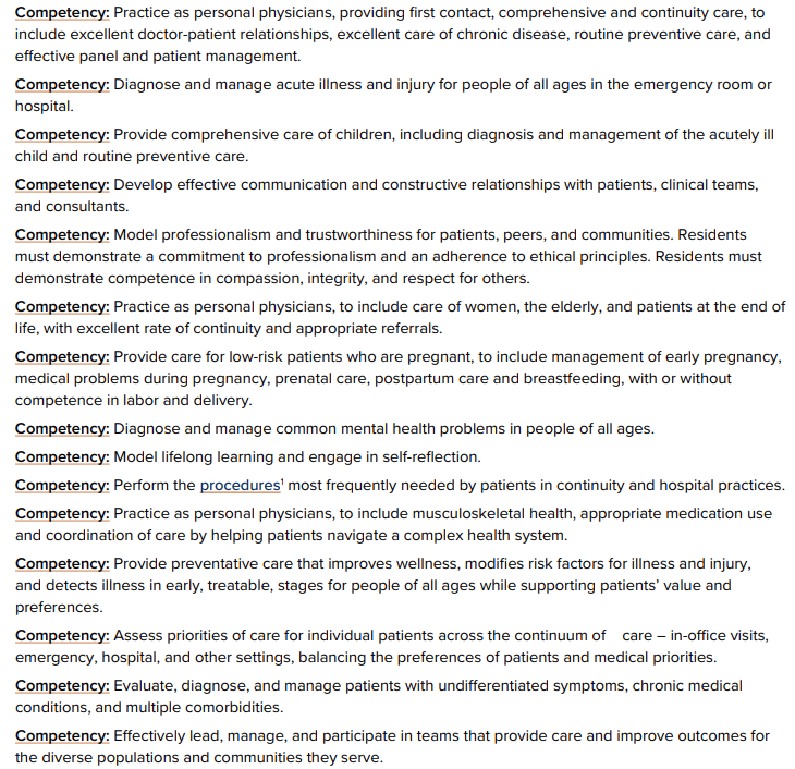 ABFM Core Competencies