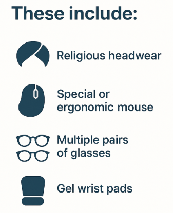 Items that require approval in ABFM testing room