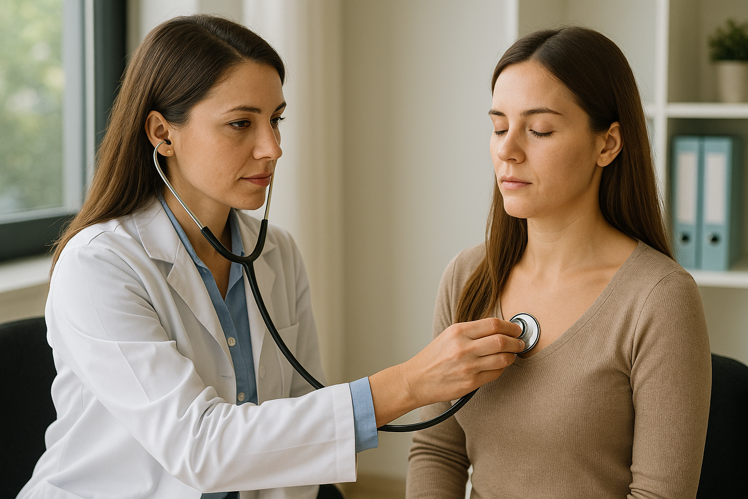 A 22-year-old woman has been ill with a viral upper respiratory infection.