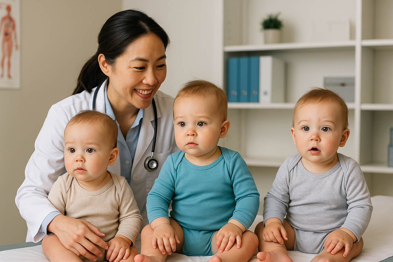 A 14 mo boy triplet born at 29 weeks gestation with history of tetralogy of Fallot and seizures.