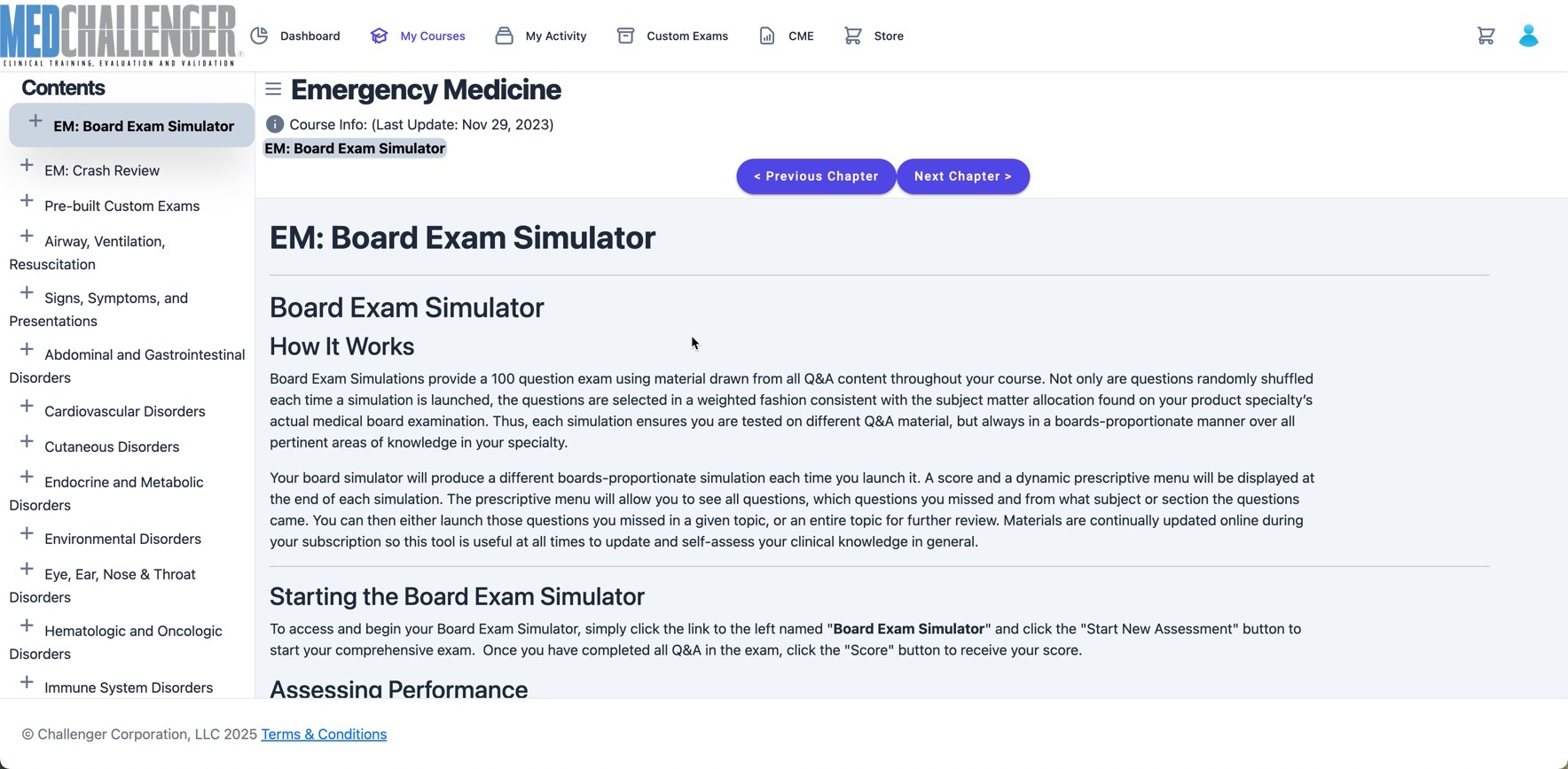 Challengercme - UI_board exam sim EM