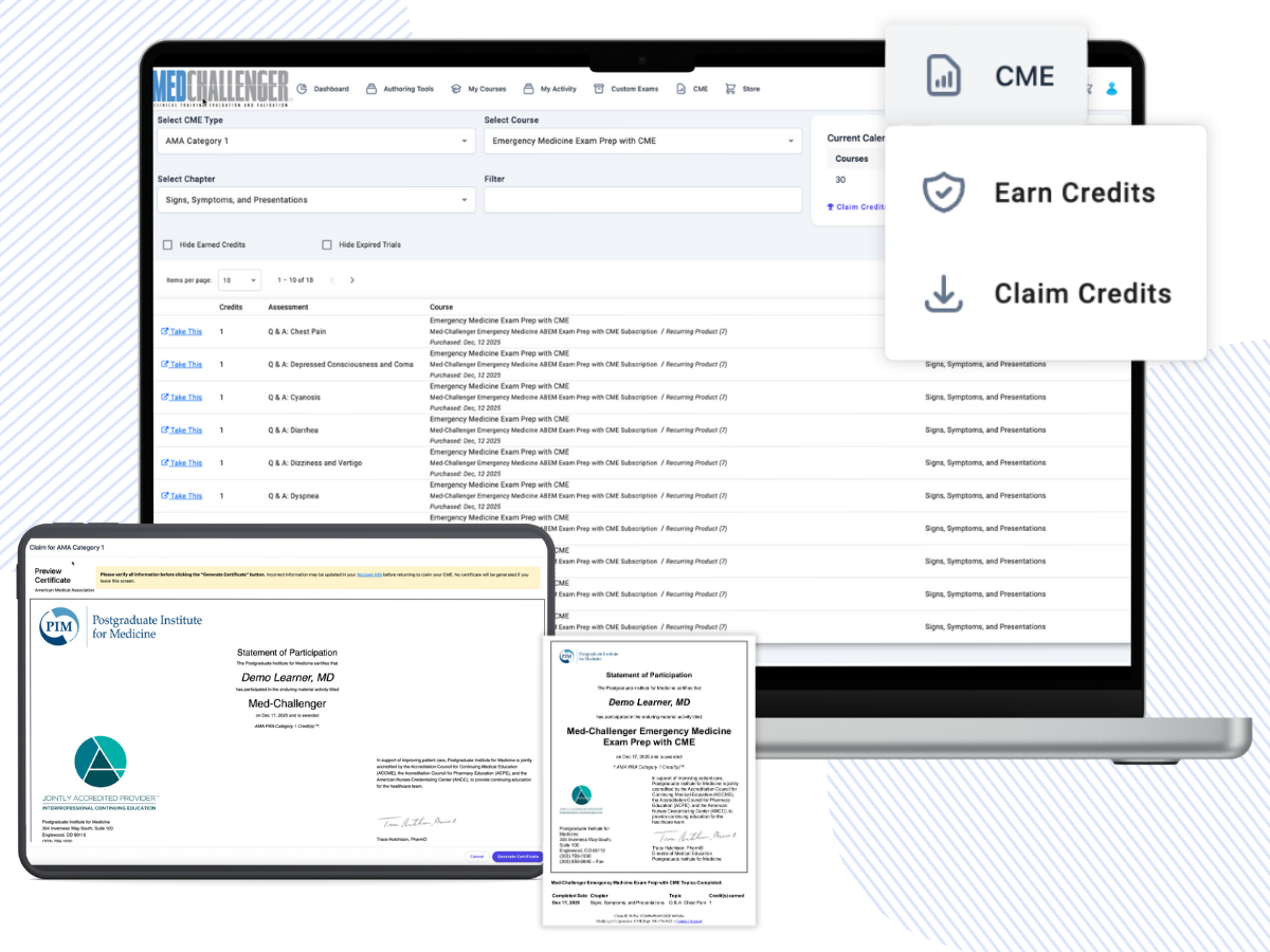 ABEM exam review with CME - Earn AMA PRA Category 1 credit and ACEP Prescribed credit