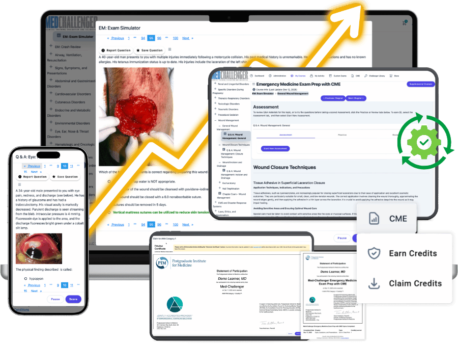 Med-Challenger exam review with CME - Board Exam Simulator for medical certification exam prep - cover3