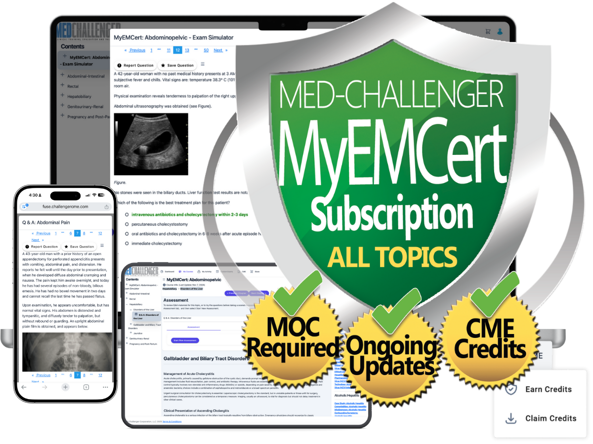 ABEM MyEMCert review with CME - ABEM MyEMCert Exam Simulator for ABEM MOC - cover