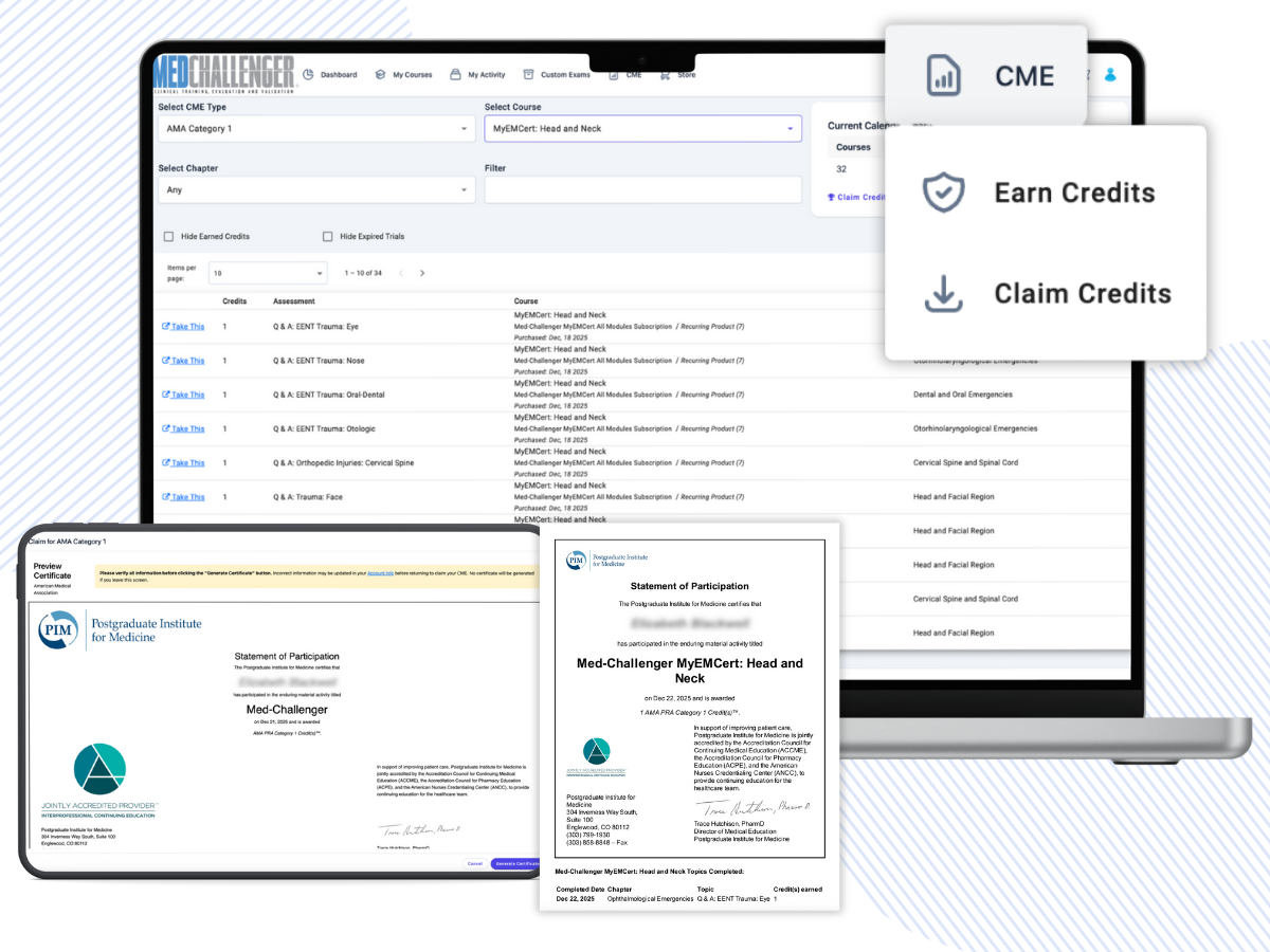 ABEM MyEMCert review with CME - Earn AMA PRA Category 1 credit and ABEM MOC