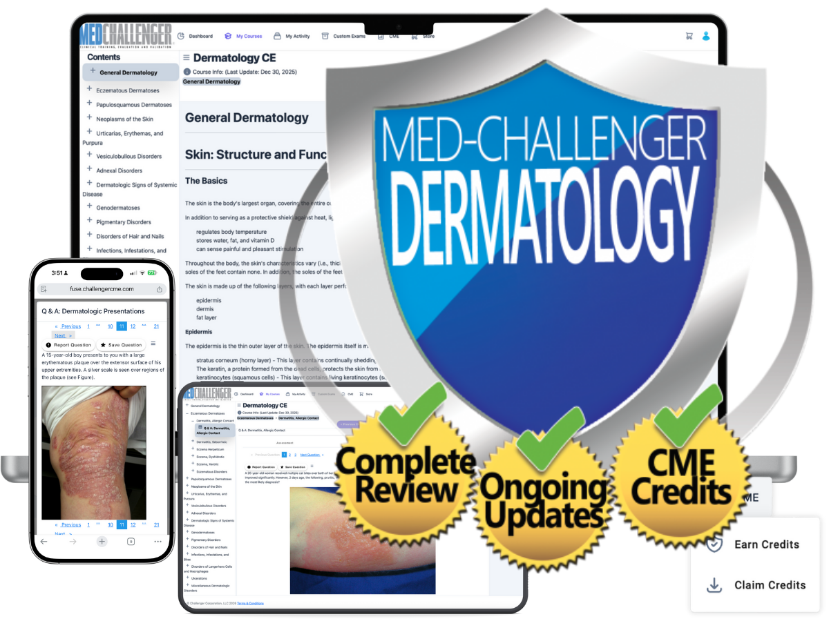 Dermatology CME for physicians, nurses, PAs, Dermatology CE - cover
