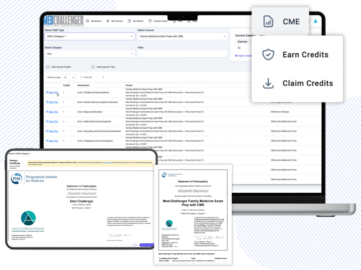 ABFM exam review with CME - Earn AMA PRA Category 1 credit and AAFP Category 1 credit