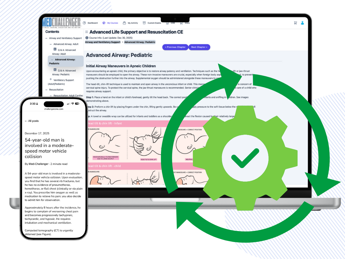 Advanced Life Support and Resuscitation Center CE for physicians, nurses, PAs, ALS CME - Continually updated medical education content keeps you current