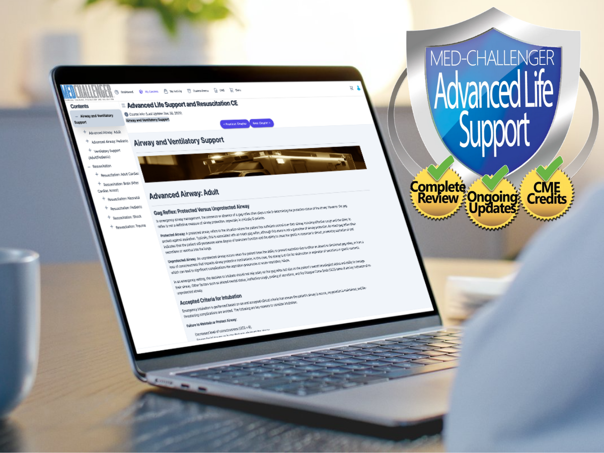 Advanced Life Support and Resuscitation Center CE for physicians, nurses, PAs, ALS CME - Saves time, every time