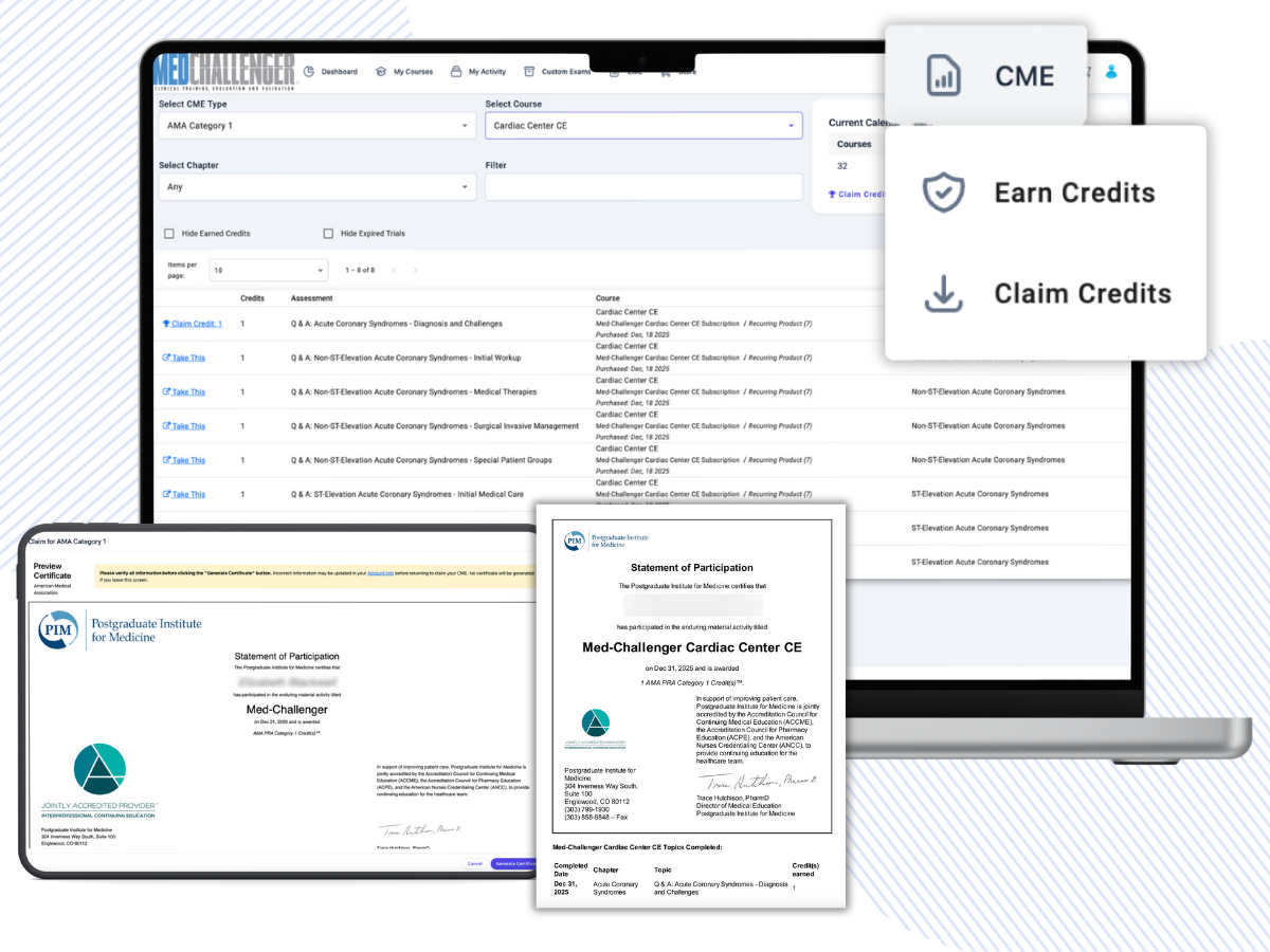 Cardiac Center CME CE, Joint Commission Cardiac CME course for physicians, nurses, PAs - Earn AMA PRA Category 1 credit