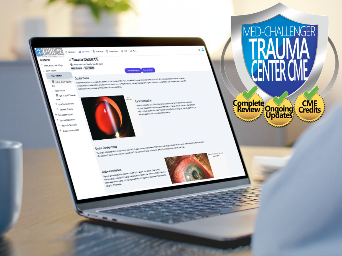 Trauma Center CME CE, Joint Commission CME Trauma CME course for physicians, nurses, PAs - Saves time, every time. 2