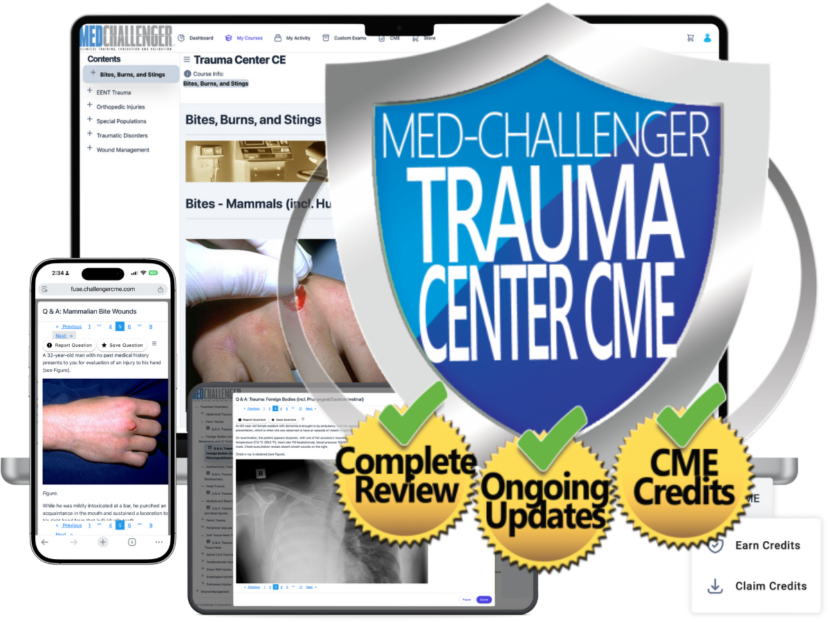 Trauma Center CME CE, Joint Commission CME Trauma CME course for physicians, nurses, PAs - cover