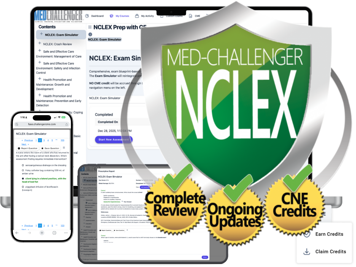 NCLEX review with CE, NCLEX prep, National Council Licensure Examination prep - cover