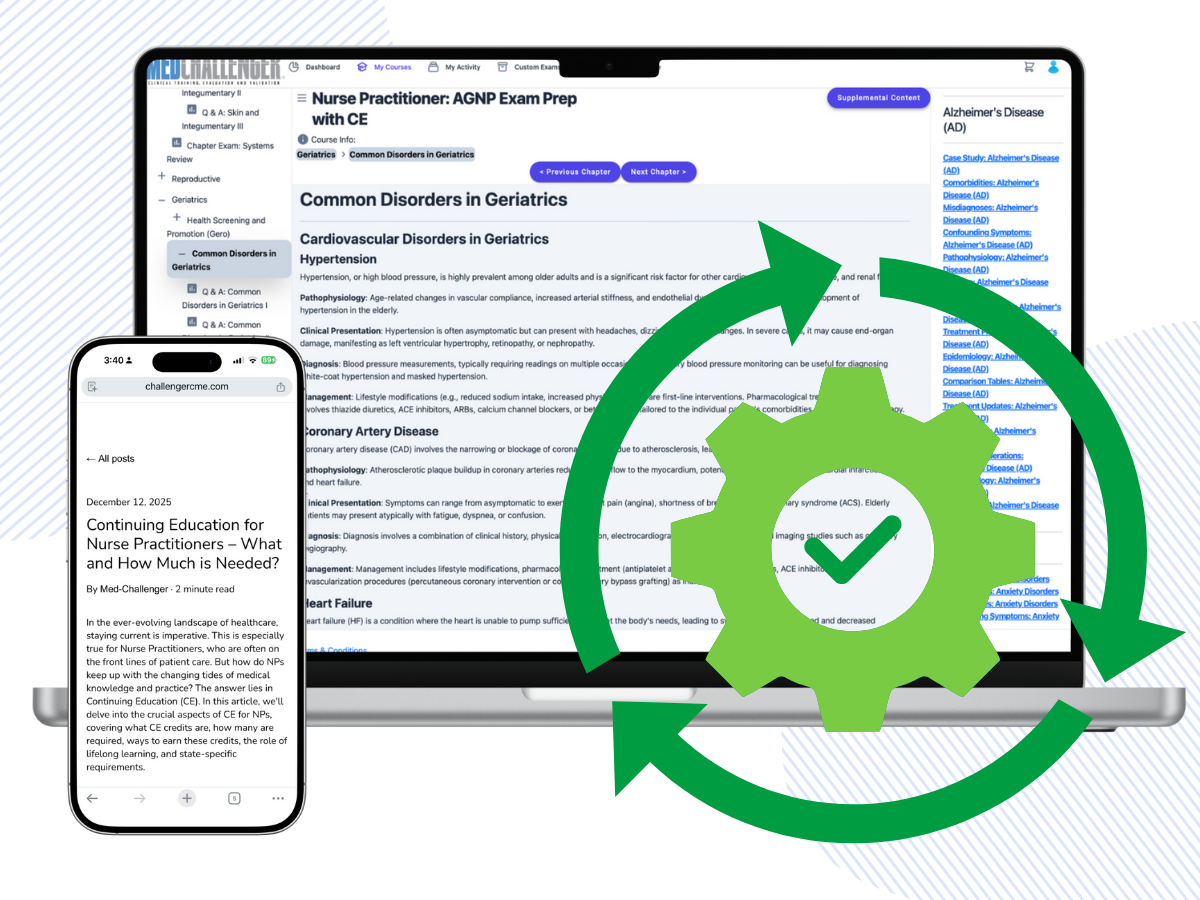 Adult-Gerontology Primary Care Nurse Practitioner exam review with CME - Continually updated AGNP education content keeps you current