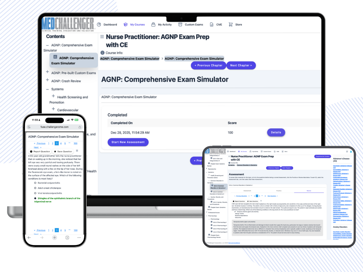 Adult-Gerontology Primary Care Nurse Practitioner exam review with CME, AGNP certification exam prep