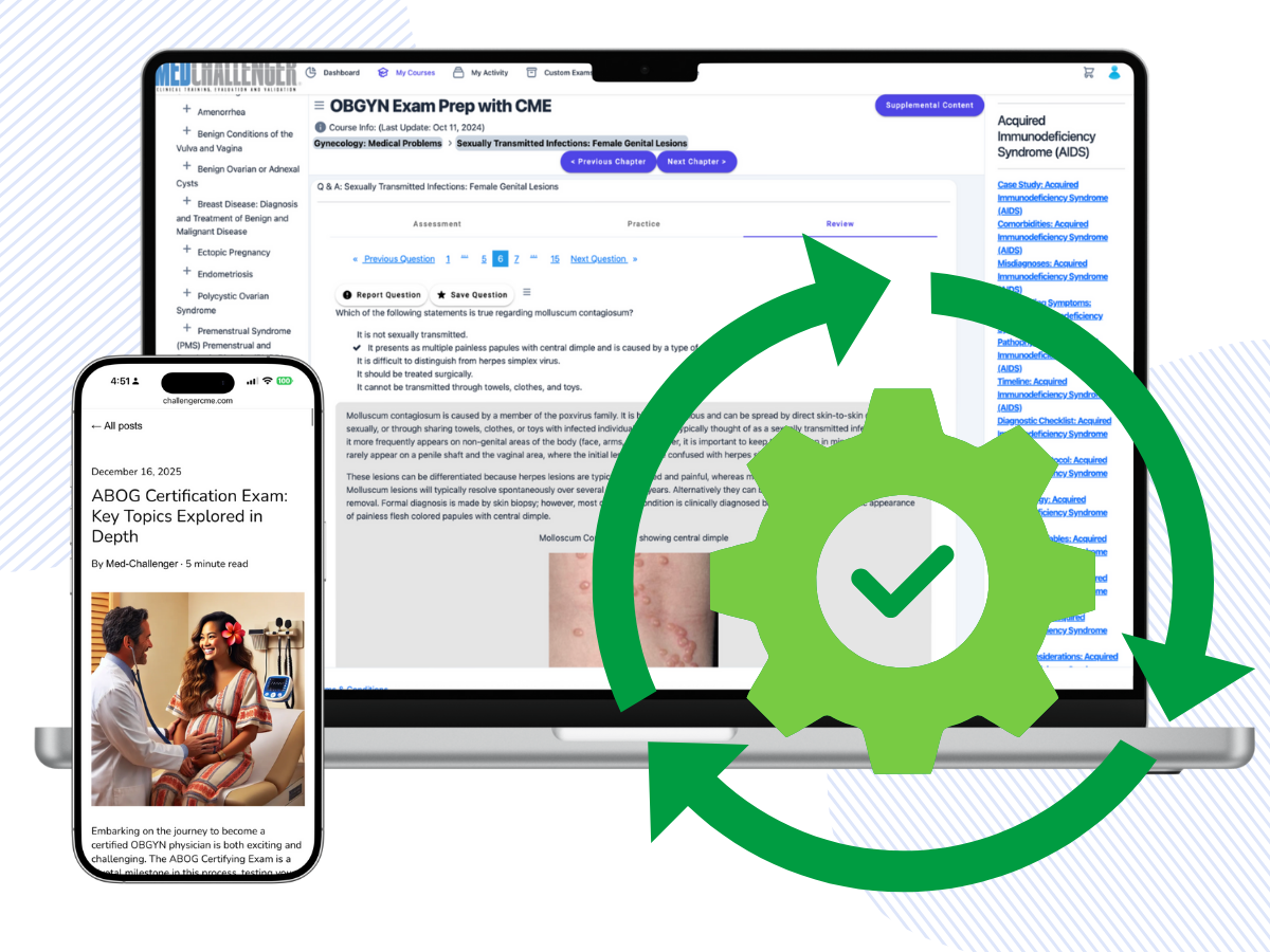 OBGYN ABOG exam review with CME - Continually updated obstetrician and gynecologist education content keeps you current
