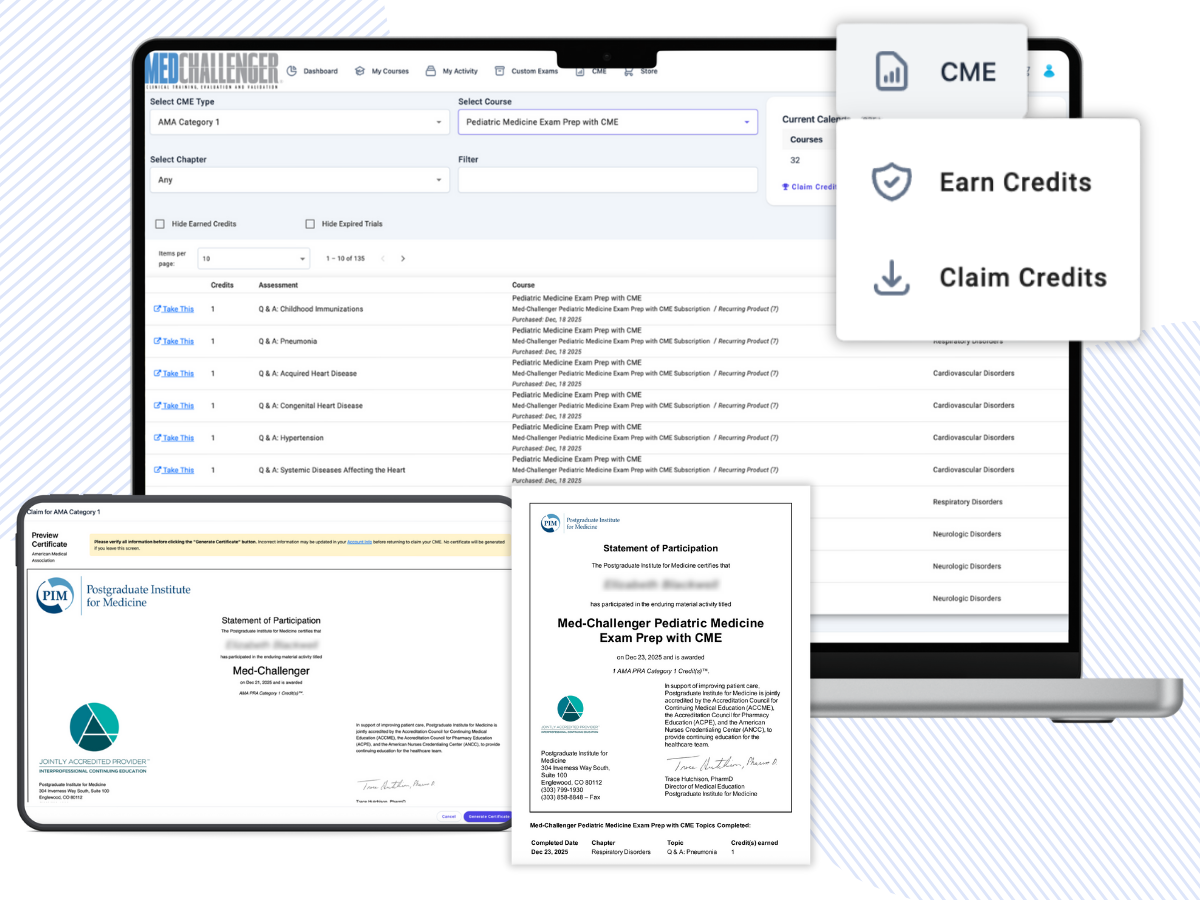 ABP exam review with CME - Earn AMA PRA Category 1 credit and ABP AAP MOC points