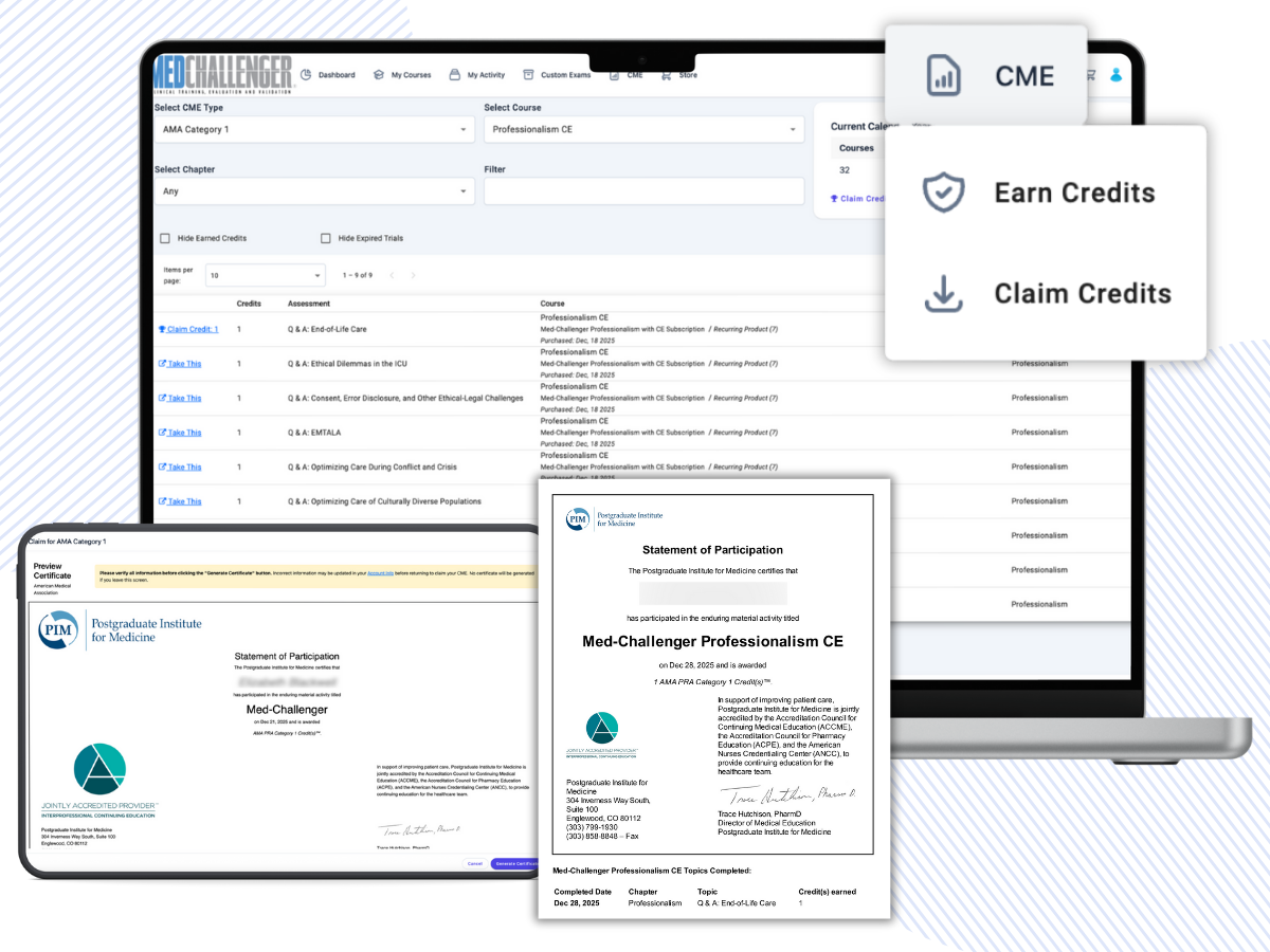 Professionalism CME CE, Professionalism CME course for physicians, nurses, PAs - Earn AMA PRA Category 1 credit