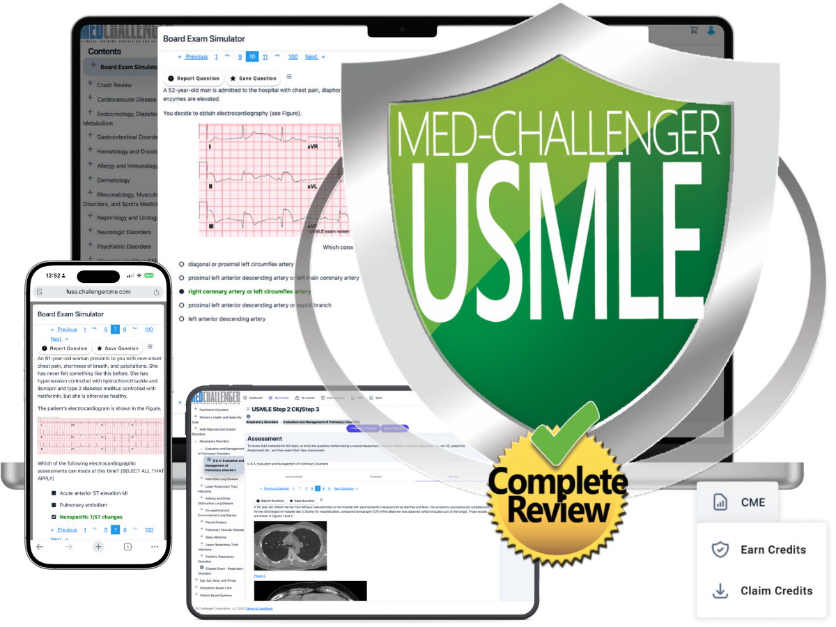 USMLE exam review with CME, United States Medical Licensure exam prep, clerkship, shelf exams - cover